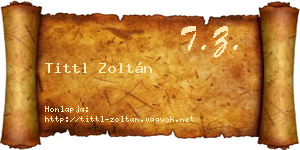 Tittl Zoltán névjegykártya
